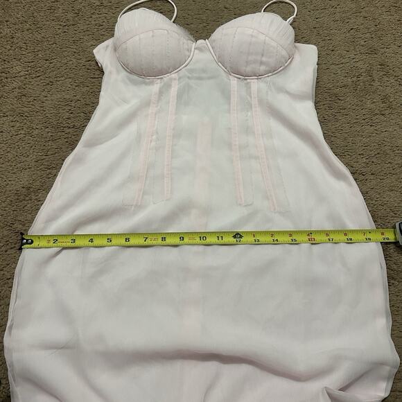 ASOS DESIGN US 6 Petite Cupped Paneled Chiffon Midi Pencil Dress w Cut Out - Picture 5 of 9